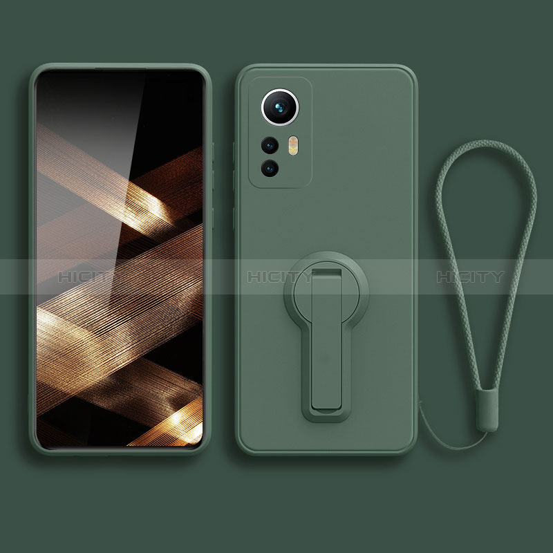 Silikon Hülle Handyhülle Ultra Dünn Schutzhülle Tasche Flexible mit Ständer für Xiaomi Redmi Note 12S Nachtgrün