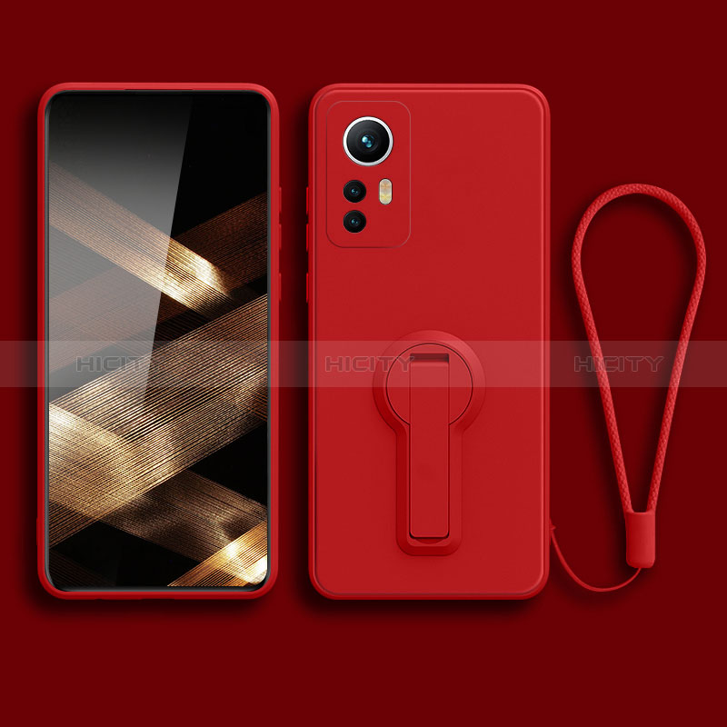 Silikon Hülle Handyhülle Ultra Dünn Schutzhülle Tasche Flexible mit Ständer für Xiaomi Redmi Note 12S Rot