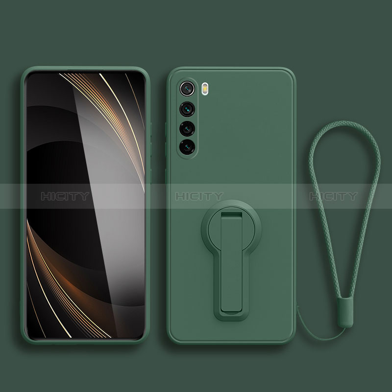 Silikon Hülle Handyhülle Ultra Dünn Schutzhülle Tasche Flexible mit Ständer für Xiaomi Redmi Note 8 (2021) Nachtgrün Plus