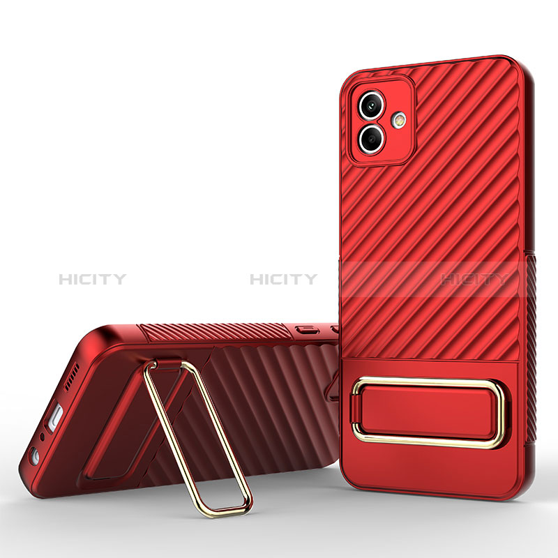 Silikon Hülle Handyhülle Ultra Dünn Schutzhülle Tasche Flexible mit Ständer KC1 für Samsung Galaxy A04E Rot Plus