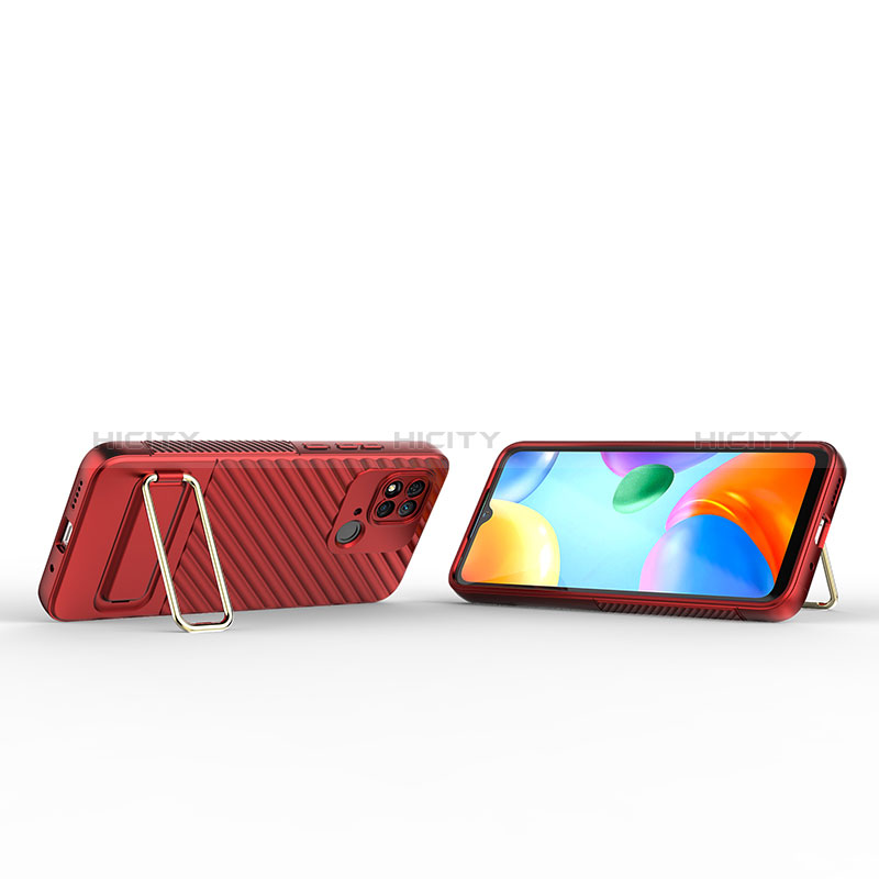 Silikon Hülle Handyhülle Ultra Dünn Schutzhülle Tasche Flexible mit Ständer KC1 für Xiaomi Redmi 10 Power