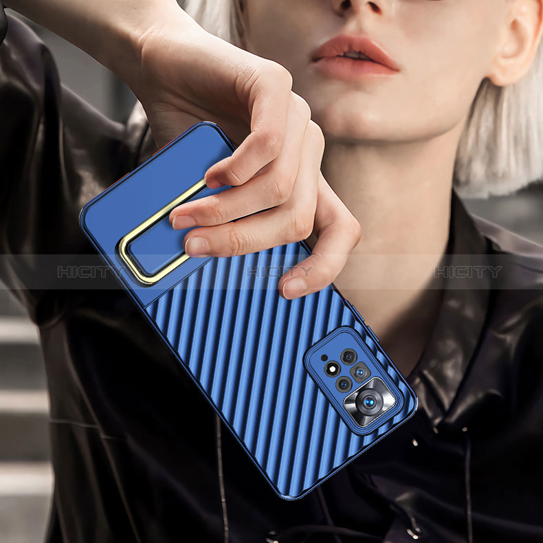 Silikon Hülle Handyhülle Ultra Dünn Schutzhülle Tasche Flexible mit Ständer KC1 für Xiaomi Redmi Note 11 4G (2022) groß