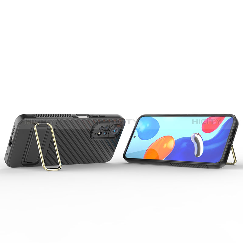 Silikon Hülle Handyhülle Ultra Dünn Schutzhülle Tasche Flexible mit Ständer KC1 für Xiaomi Redmi Note 11 4G (2022)