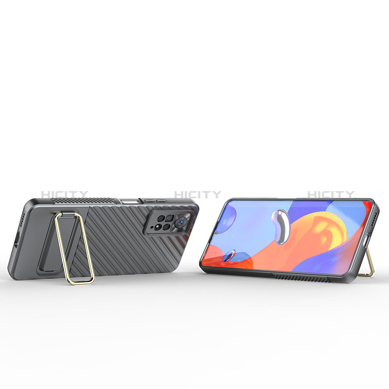 Silikon Hülle Handyhülle Ultra Dünn Schutzhülle Tasche Flexible mit Ständer KC1 für Xiaomi Redmi Note 11 Pro 5G