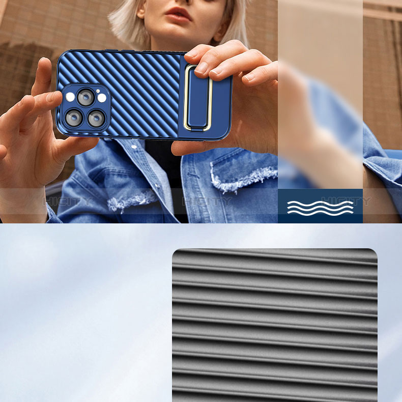 Silikon Hülle Handyhülle Ultra Dünn Schutzhülle Tasche Flexible mit Ständer KC2 für Apple iPhone 13 Pro groß