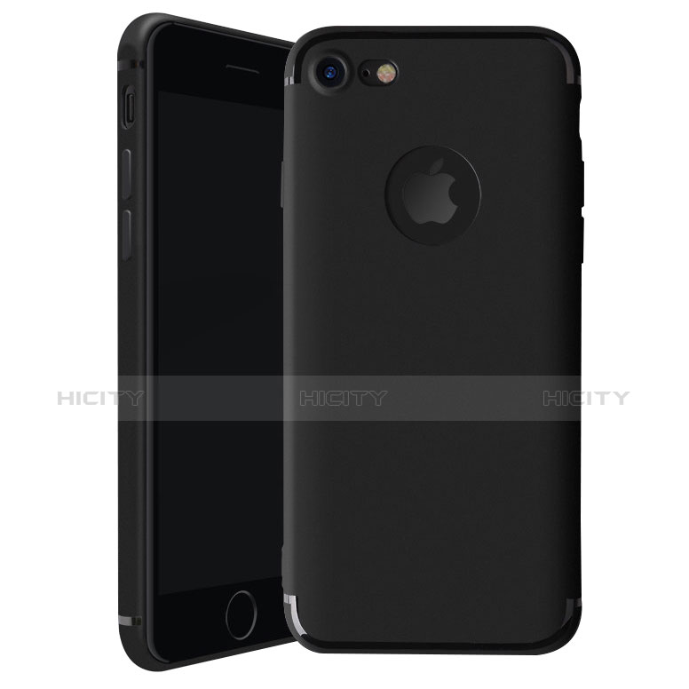 Silikon Hülle Handyhülle Ultra Dünn Schutzhülle Tasche H01 für Apple iPhone 7 Schwarz