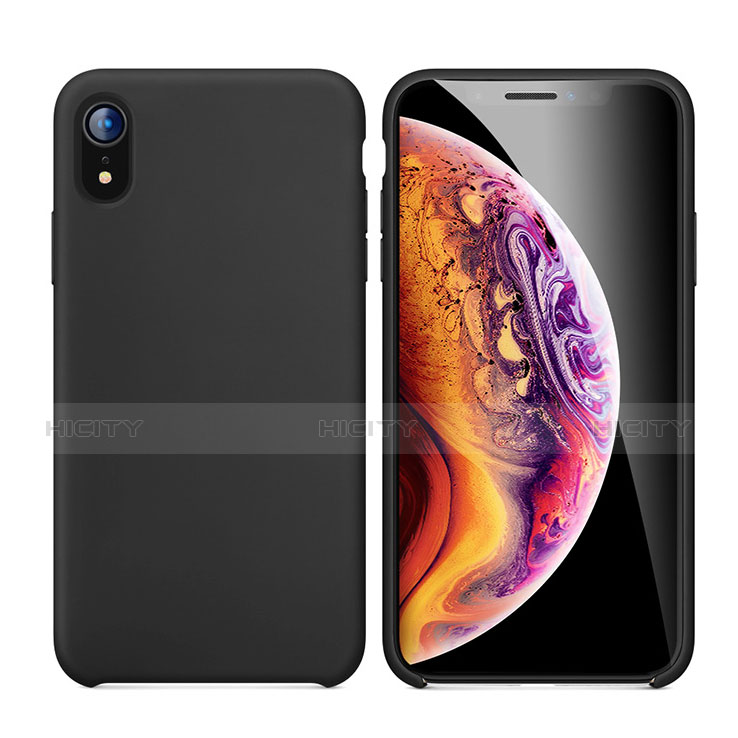 Silikon Hülle Handyhülle Ultra Dünn Schutzhülle Tasche S01 für Apple iPhone XR Schwarz