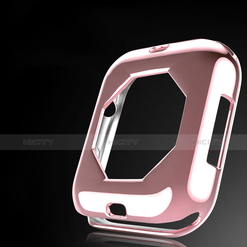 Silikon Hülle Handyhülle Ultra Dünn Schutzhülle Tasche S01 für Apple iWatch 4 44mm Rosegold