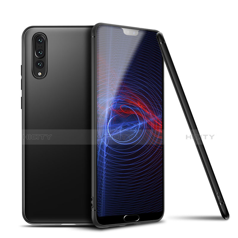 Silikon Hülle Handyhülle Ultra Dünn Schutzhülle Tasche S01 für Huawei P20 Pro Schwarz