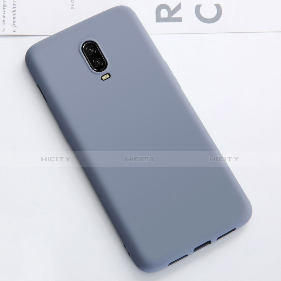 Silikon Hülle Handyhülle Ultra Dünn Schutzhülle Tasche S01 für OnePlus 6T Grau