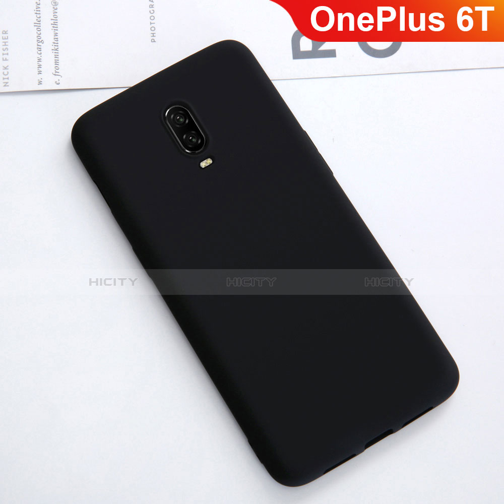 Silikon Hülle Handyhülle Ultra Dünn Schutzhülle Tasche S01 für OnePlus 6T Schwarz