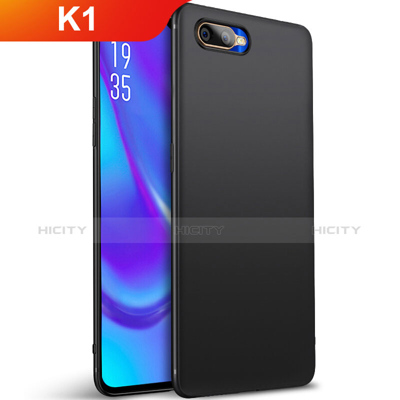 Silikon Hülle Handyhülle Ultra Dünn Schutzhülle Tasche S01 für Oppo K1 Schwarz