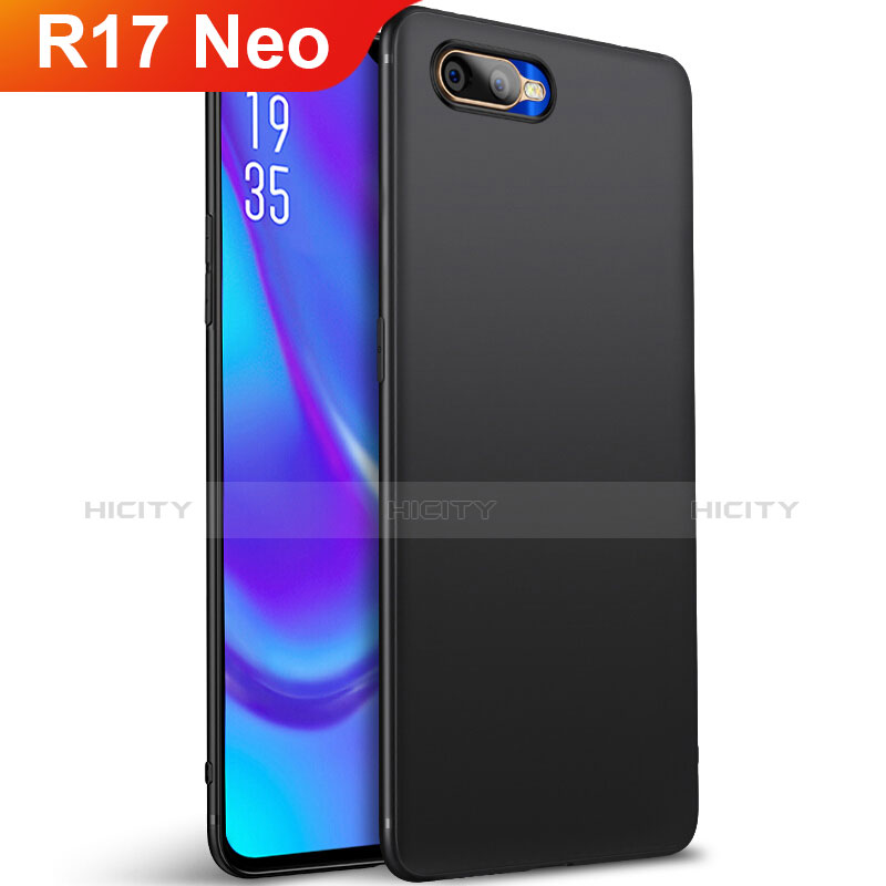 Silikon Hülle Handyhülle Ultra Dünn Schutzhülle Tasche S01 für Oppo R17 Neo Schwarz