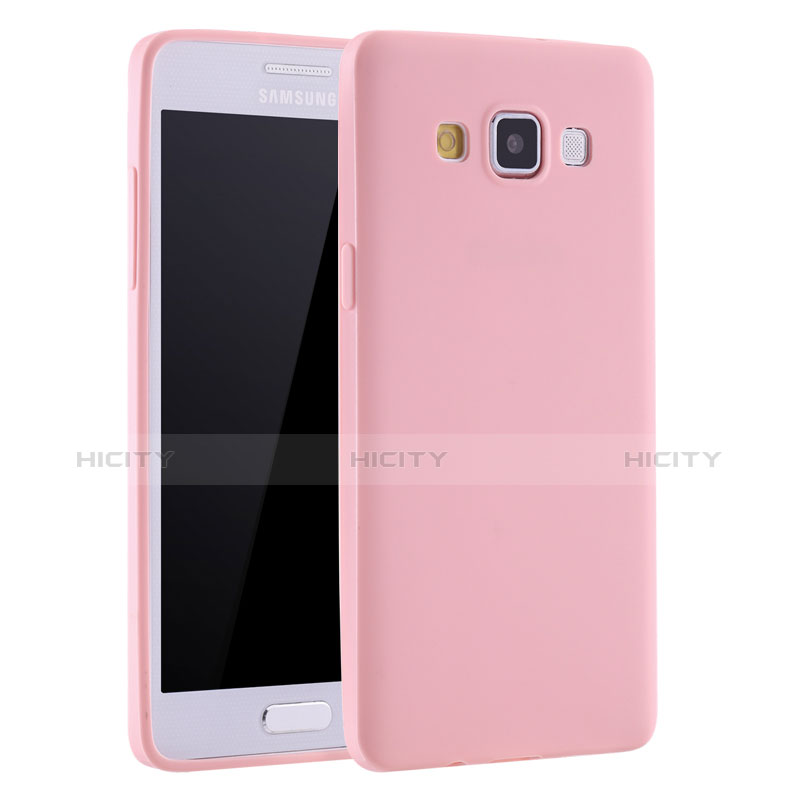 Silikon Hülle Handyhülle Ultra Dünn Schutzhülle Tasche S01 für Samsung Galaxy A7 Duos SM-A700F A700FD Rosa