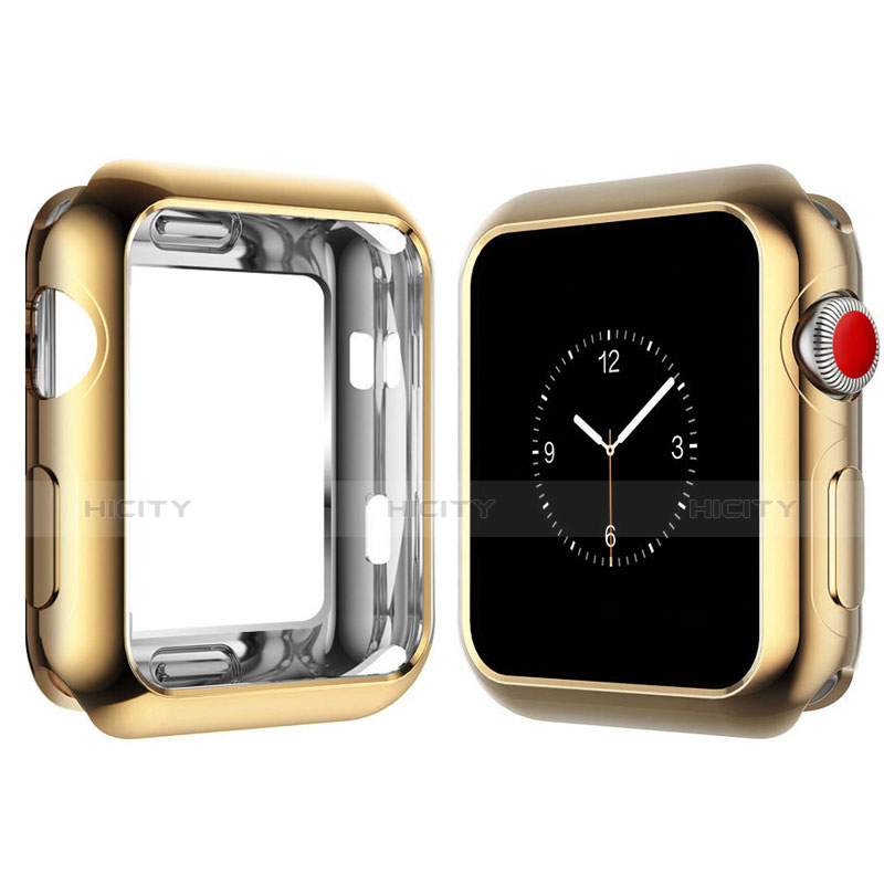 Silikon Hülle Handyhülle Ultra Dünn Schutzhülle Tasche S02 für Apple iWatch 4 40mm Gold