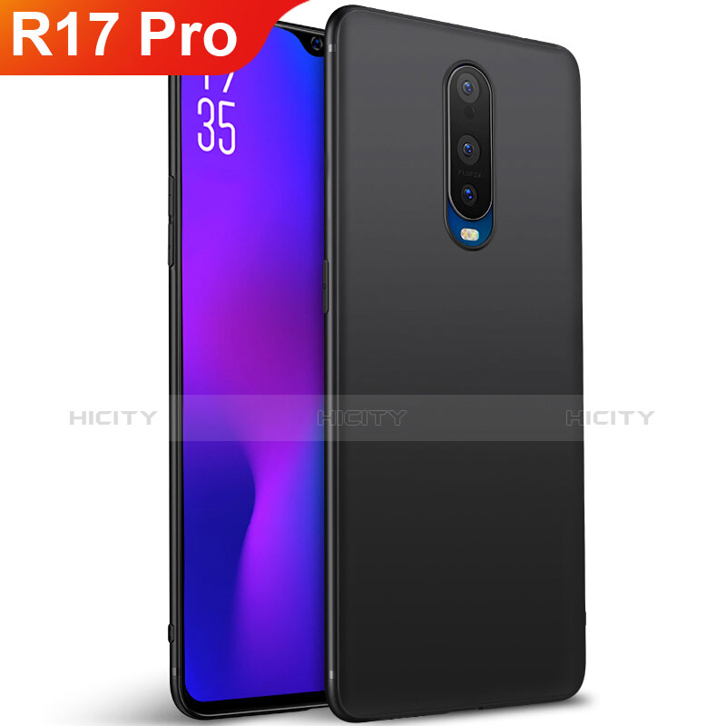 Silikon Hülle Handyhülle Ultra Dünn Schutzhülle Tasche S02 für Oppo R17 Pro Schwarz