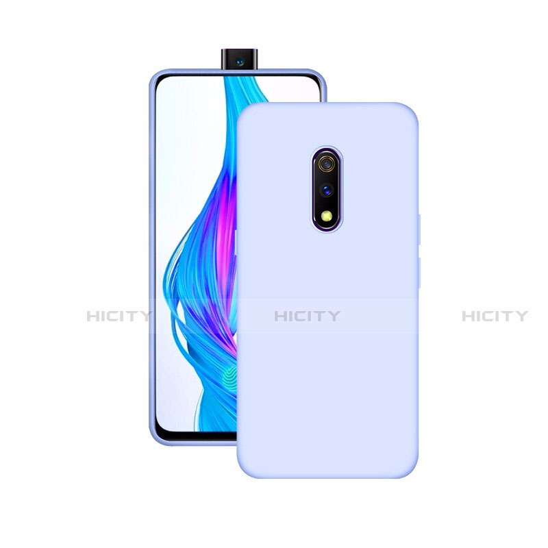 Silikon Hülle Handyhülle Ultra Dünn Schutzhülle Tasche S02 für Oppo Realme X Hellblau Plus