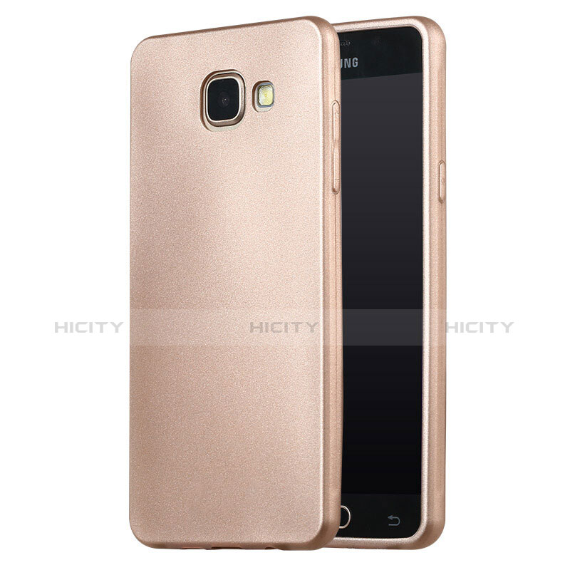 Silikon Hülle Handyhülle Ultra Dünn Schutzhülle Tasche S02 für Samsung Galaxy A5 (2016) SM-A510F Gold