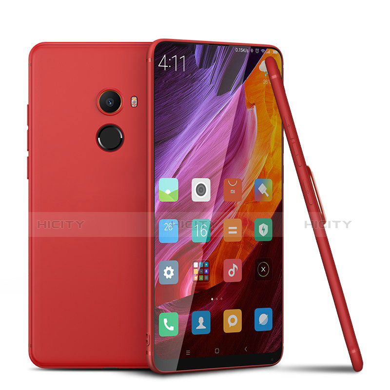 Silikon Hülle Handyhülle Ultra Dünn Schutzhülle Tasche S02 für Xiaomi Mi Mix 2 Rot