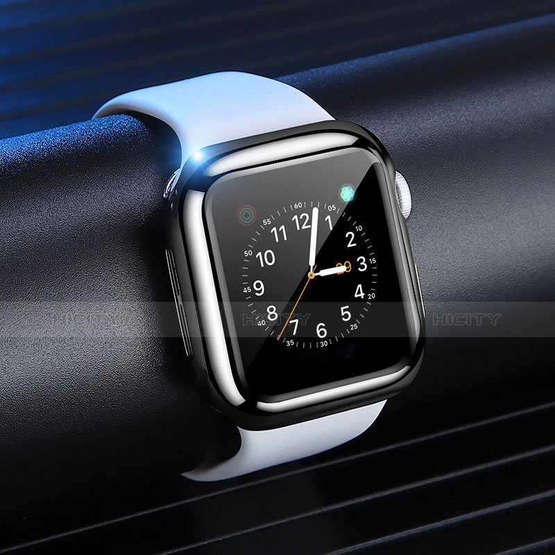 Silikon Hülle Handyhülle Ultra Dünn Schutzhülle Tasche S03 für Apple iWatch 4 40mm Schwarz