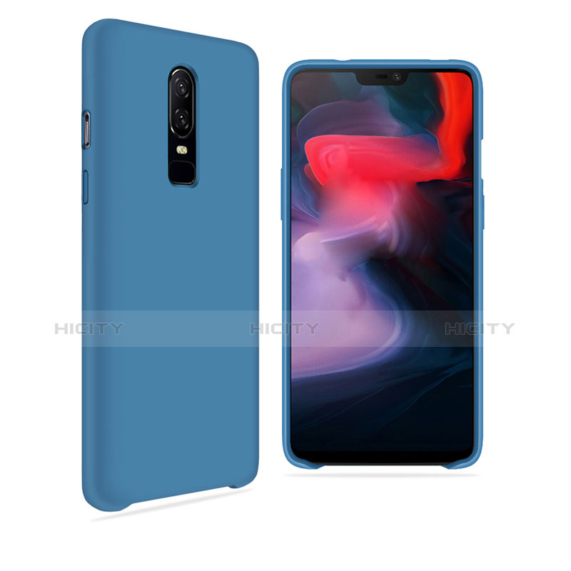 Silikon Hülle Handyhülle Ultra Dünn Schutzhülle Tasche S03 für OnePlus 6 Blau