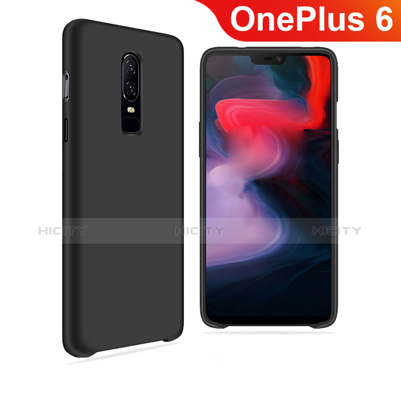 Silikon Hülle Handyhülle Ultra Dünn Schutzhülle Tasche S03 für OnePlus 6 Schwarz