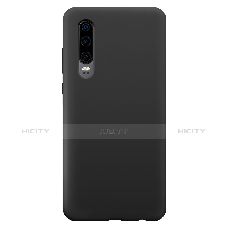 Silikon Hülle Handyhülle Ultra Dünn Schutzhülle Tasche S04 für Huawei P30 Schwarz