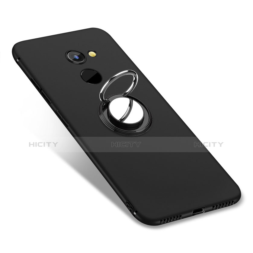 Silikon Hülle Handyhülle Ultra Dünn Schutzhülle Tasche Silikon mit Fingerring Ständer für Huawei Enjoy 7 Plus