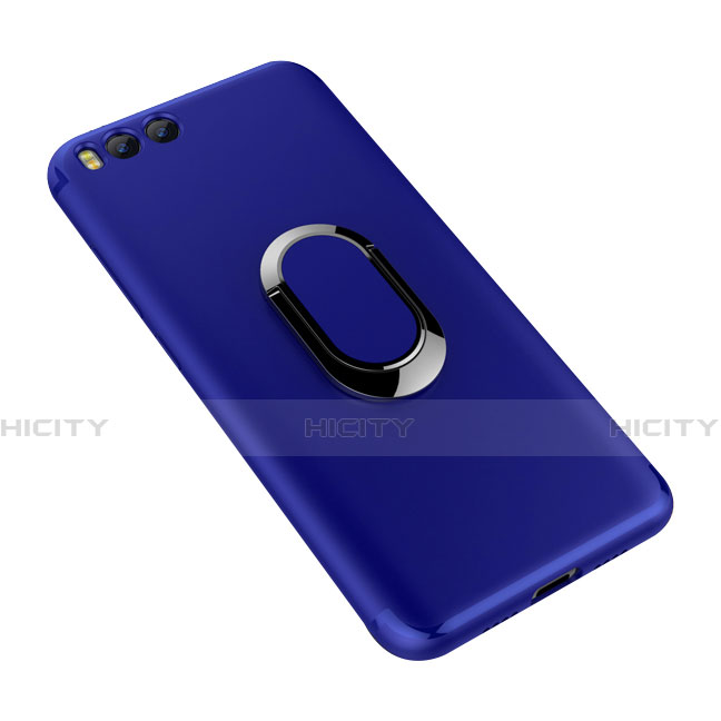 Silikon Hülle Handyhülle Ultra Dünn Schutzhülle Tasche Silikon mit Fingerring Ständer für Xiaomi Mi 6 Blau