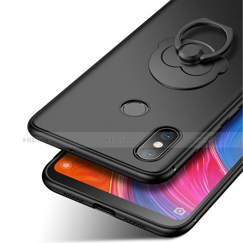 Silikon Hülle Handyhülle Ultra Dünn Schutzhülle Tasche Silikon mit Fingerring Ständer für Xiaomi Mi 8