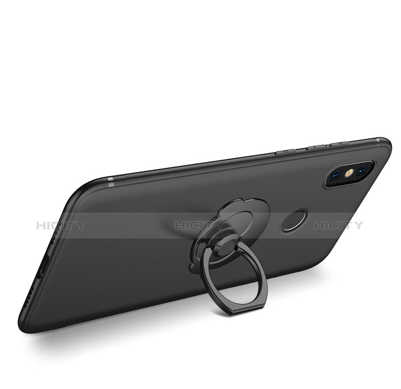 Silikon Hülle Handyhülle Ultra Dünn Schutzhülle Tasche Silikon mit Fingerring Ständer für Xiaomi Mi 8