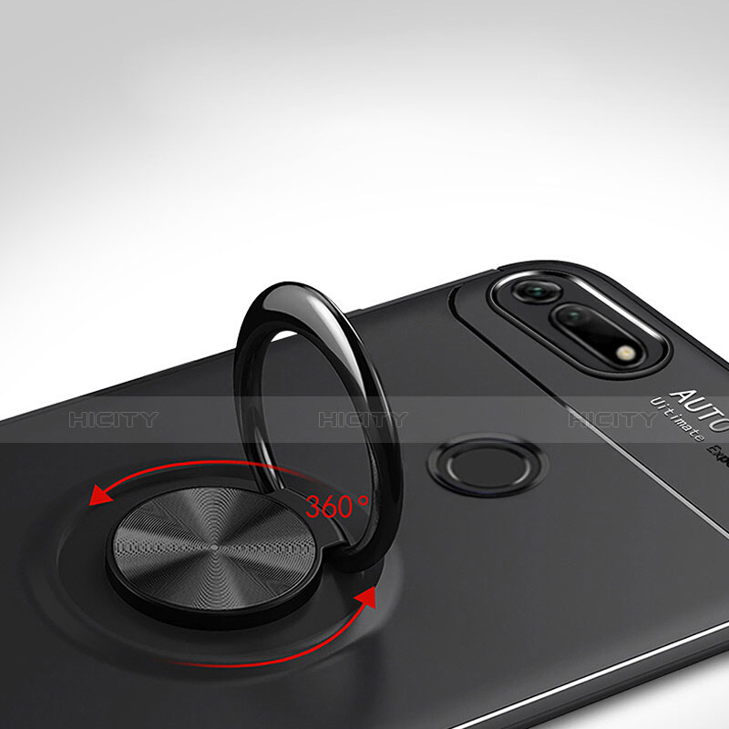 Silikon Hülle Handyhülle Ultra Dünn Schutzhülle Tasche Silikon mit Magnetisch Fingerring Ständer A01 für Huawei Honor V20