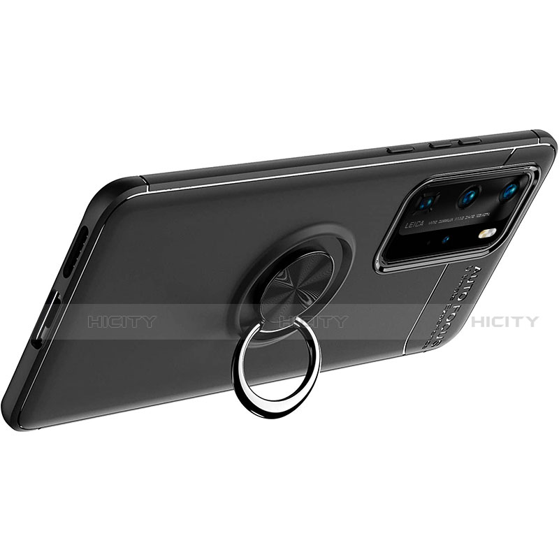 Silikon Hülle Handyhülle Ultra Dünn Schutzhülle Tasche Silikon mit Magnetisch Fingerring Ständer A01 für Huawei P40 Pro