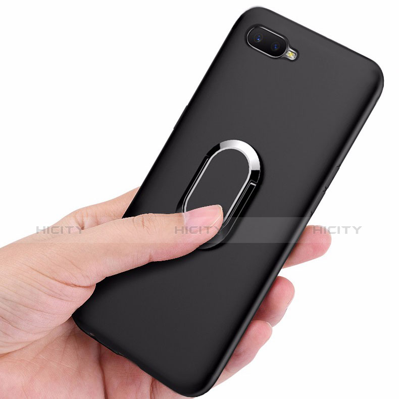 Silikon Hülle Handyhülle Ultra Dünn Schutzhülle Tasche Silikon mit Magnetisch Fingerring Ständer A01 für Oppo R15X