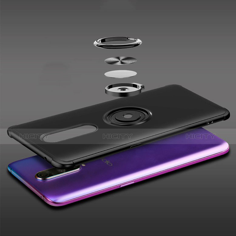 Silikon Hülle Handyhülle Ultra Dünn Schutzhülle Tasche Silikon mit Magnetisch Fingerring Ständer A01 für Oppo R17 Pro