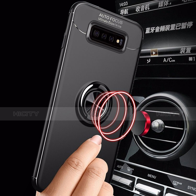 Silikon Hülle Handyhülle Ultra Dünn Schutzhülle Tasche Silikon mit Magnetisch Fingerring Ständer A01 für Samsung Galaxy S10