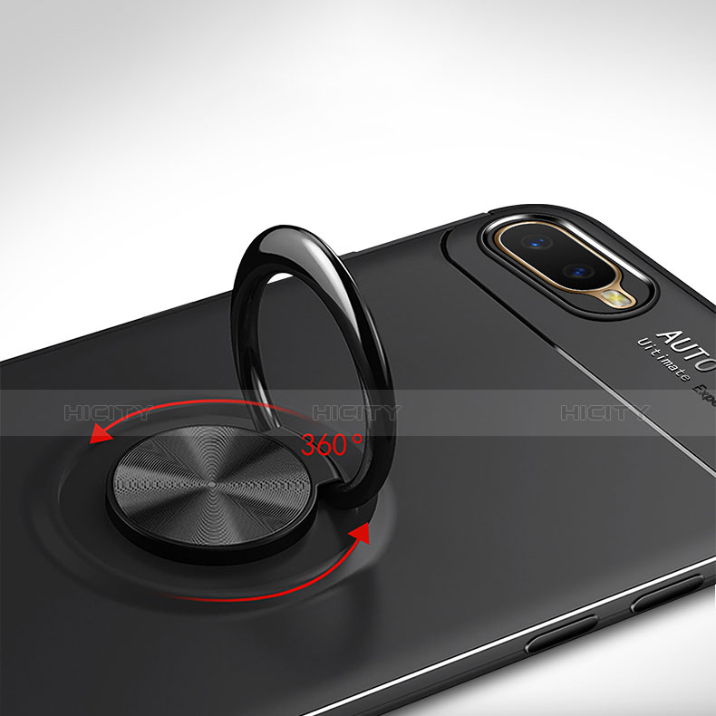 Silikon Hülle Handyhülle Ultra Dünn Schutzhülle Tasche Silikon mit Magnetisch Fingerring Ständer A02 für Oppo RX17 Neo