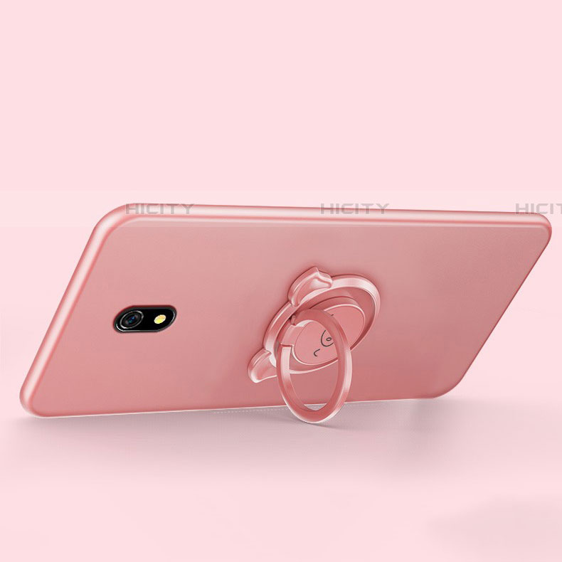 Silikon Hülle Handyhülle Ultra Dünn Schutzhülle Tasche Silikon mit Magnetisch Fingerring Ständer A03 für Xiaomi Redmi 8A