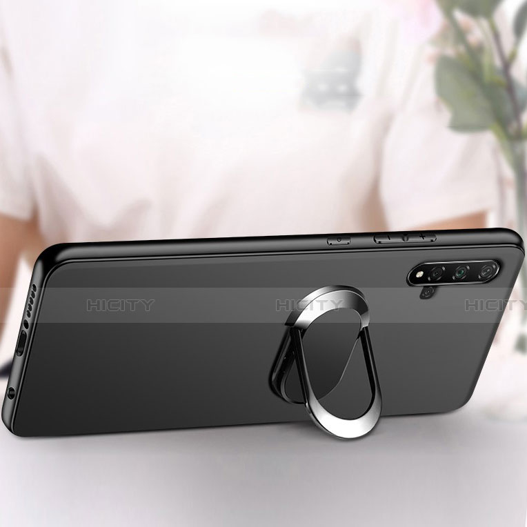 Silikon Hülle Handyhülle Ultra Dünn Schutzhülle Tasche Silikon mit Magnetisch Fingerring Ständer für Huawei Honor 20S