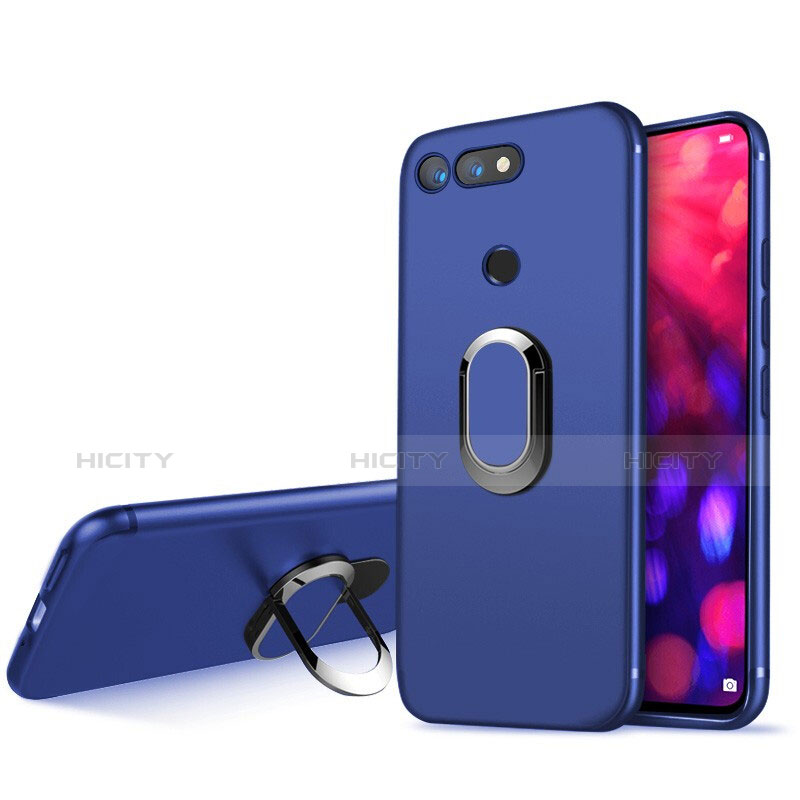 Silikon Hülle Handyhülle Ultra Dünn Schutzhülle Tasche Silikon mit Magnetisch Fingerring Ständer für Huawei Honor View 20