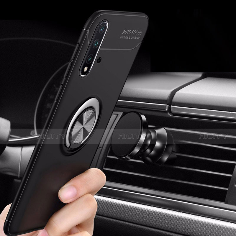 Silikon Hülle Handyhülle Ultra Dünn Schutzhülle Tasche Silikon mit Magnetisch Fingerring Ständer für Huawei Nova 5 Pro