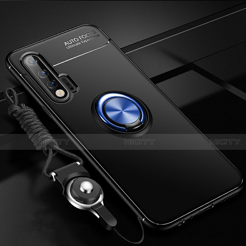 Silikon Hülle Handyhülle Ultra Dünn Schutzhülle Tasche Silikon mit Magnetisch Fingerring Ständer für Huawei Nova 6
