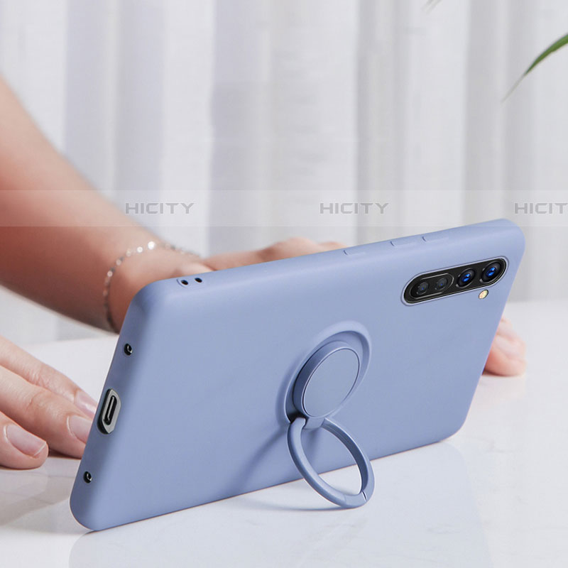 Silikon Hülle Handyhülle Ultra Dünn Schutzhülle Tasche Silikon mit Magnetisch Fingerring Ständer für Oppo Find X2 Lite