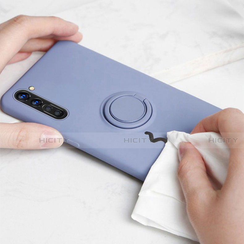 Silikon Hülle Handyhülle Ultra Dünn Schutzhülle Tasche Silikon mit Magnetisch Fingerring Ständer für Oppo K7 5G