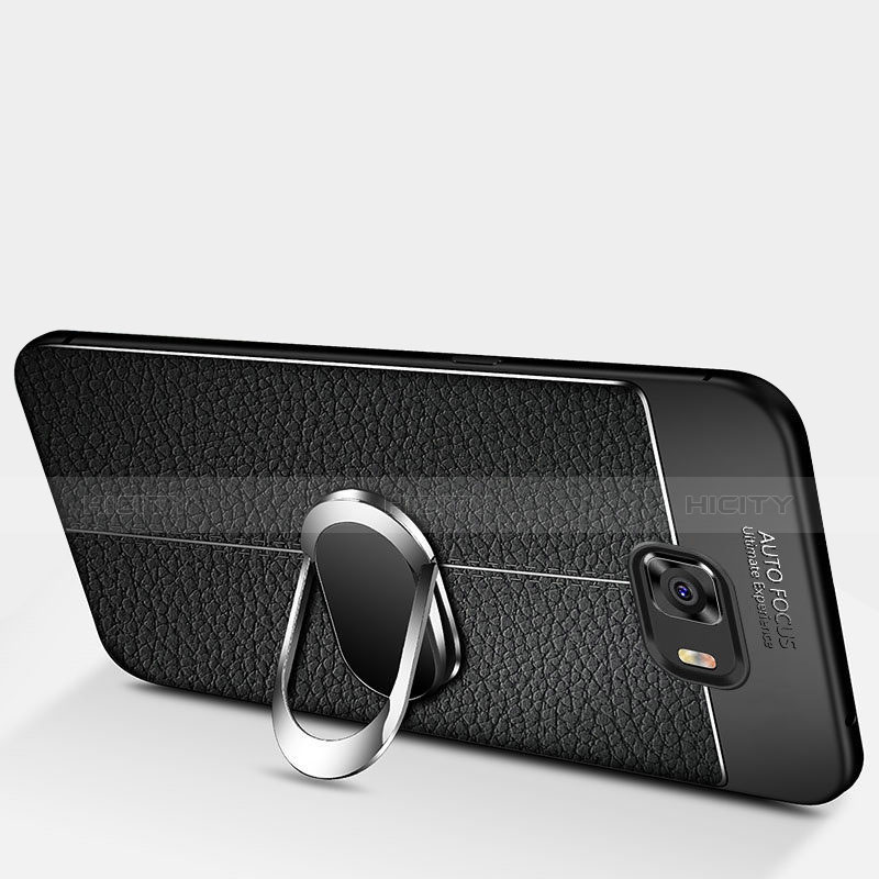 Silikon Hülle Handyhülle Ultra Dünn Schutzhülle Tasche Silikon mit Magnetisch Fingerring Ständer für Samsung Galaxy C9 Pro C9000