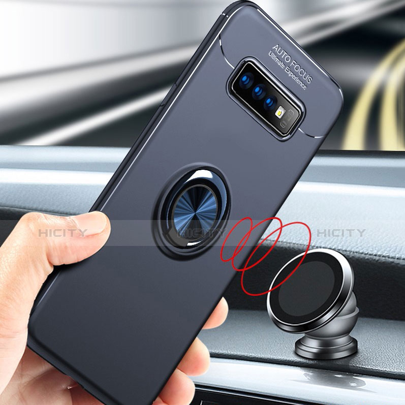 Silikon Hülle Handyhülle Ultra Dünn Schutzhülle Tasche Silikon mit Magnetisch Fingerring Ständer für Samsung Galaxy S10 groß