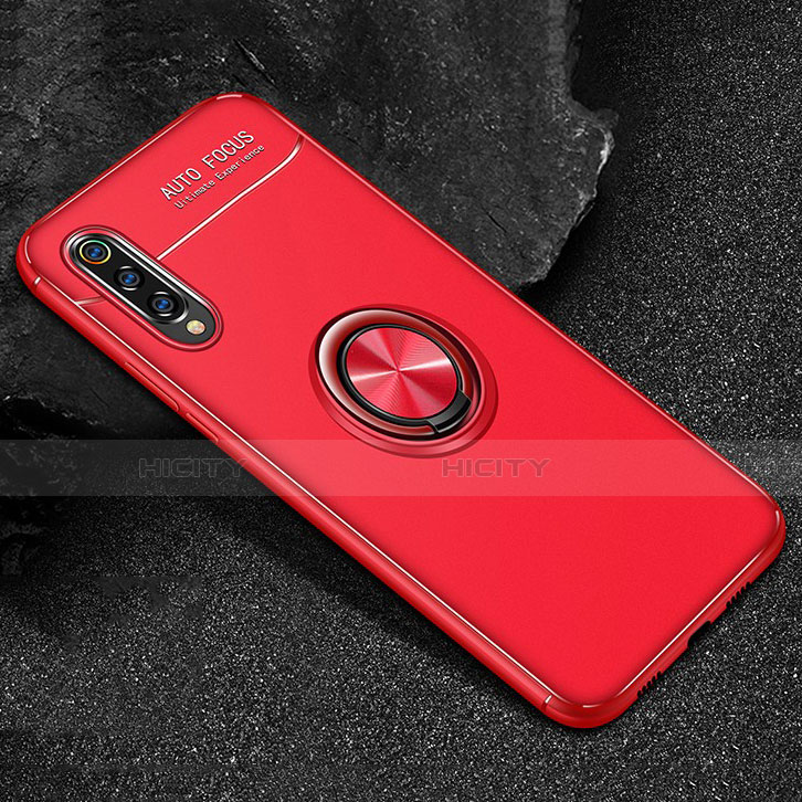 Silikon Hülle Handyhülle Ultra Dünn Schutzhülle Tasche Silikon mit Magnetisch Fingerring Ständer für Xiaomi Mi 9 Lite Rot