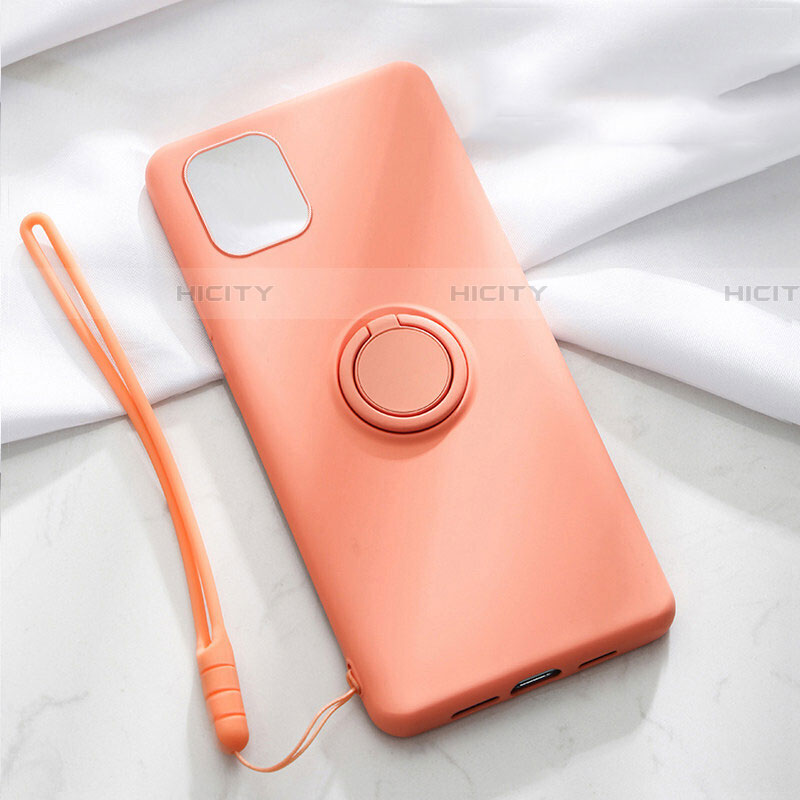 Silikon Hülle Handyhülle Ultra Dünn Schutzhülle Tasche Silikon mit Magnetisch Fingerring Ständer T01 für Apple iPhone 11 Orange Plus