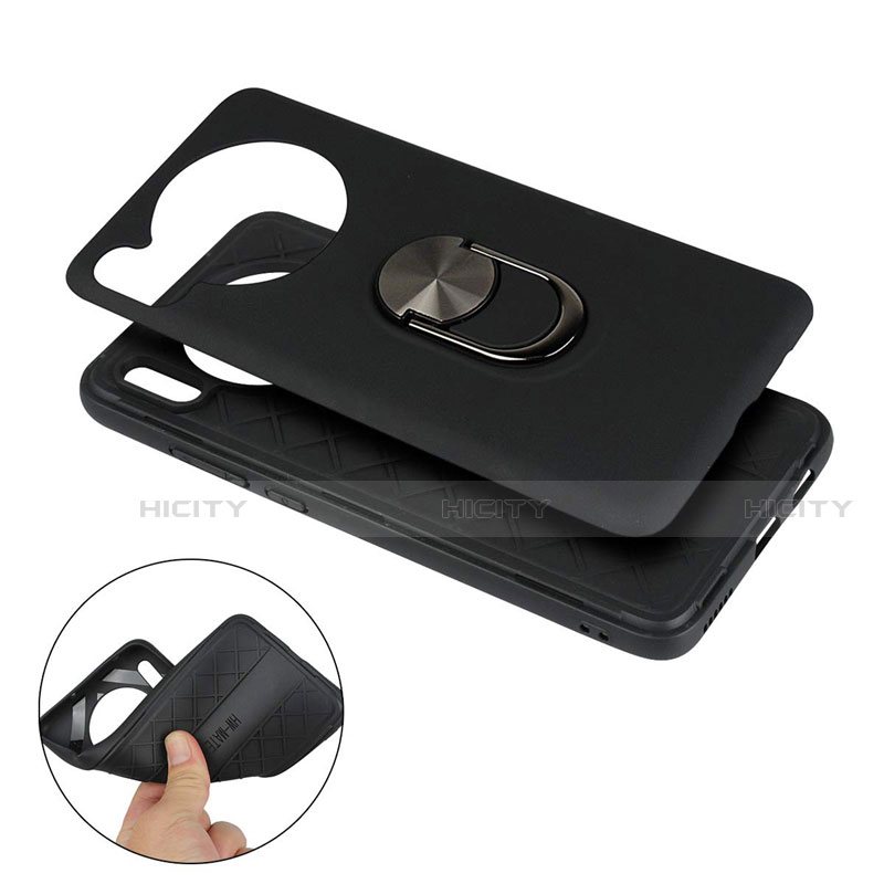 Silikon Hülle Handyhülle Ultra Dünn Schutzhülle Tasche Silikon mit Magnetisch Fingerring Ständer T03 für Huawei Mate 30 Pro 5G