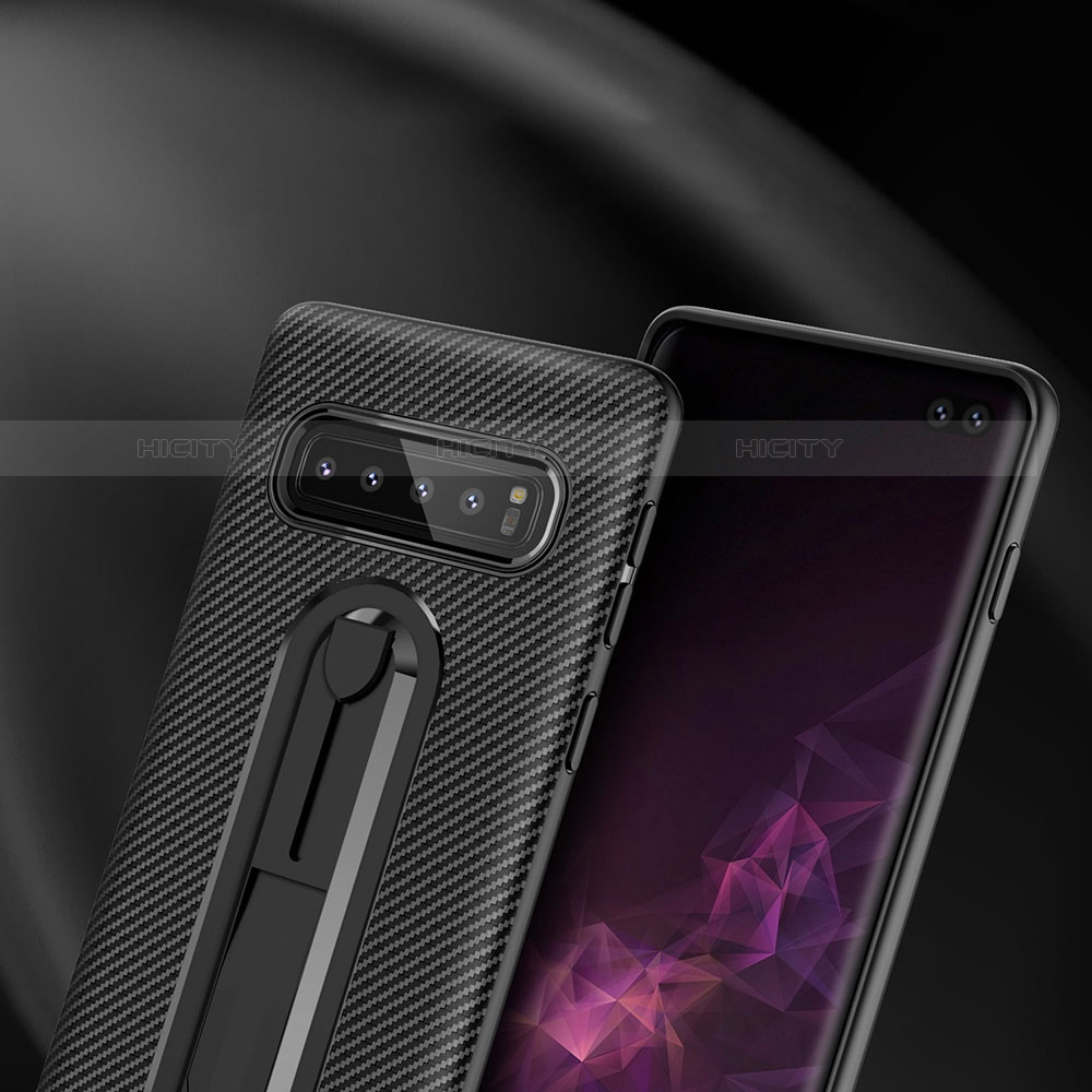 Silikon Hülle Handyhülle Ultra Dünn Schutzhülle Tasche Silikon mit Ständer für Samsung Galaxy S10 5G